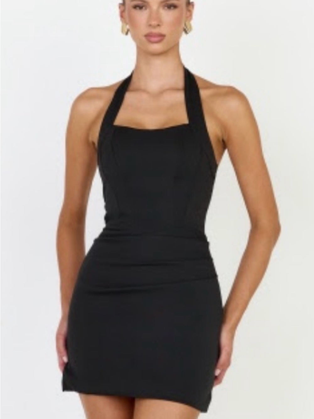 Showpo Black Halter Neck Mini Dress